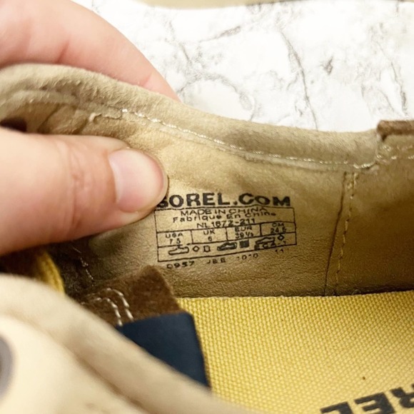 Sorel Sentry Sneakers Dune Sand Leather Lace Up size womens 7.5 - Picture 2 of 8